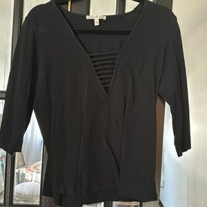 Express One Eleven Black Cut Out Top